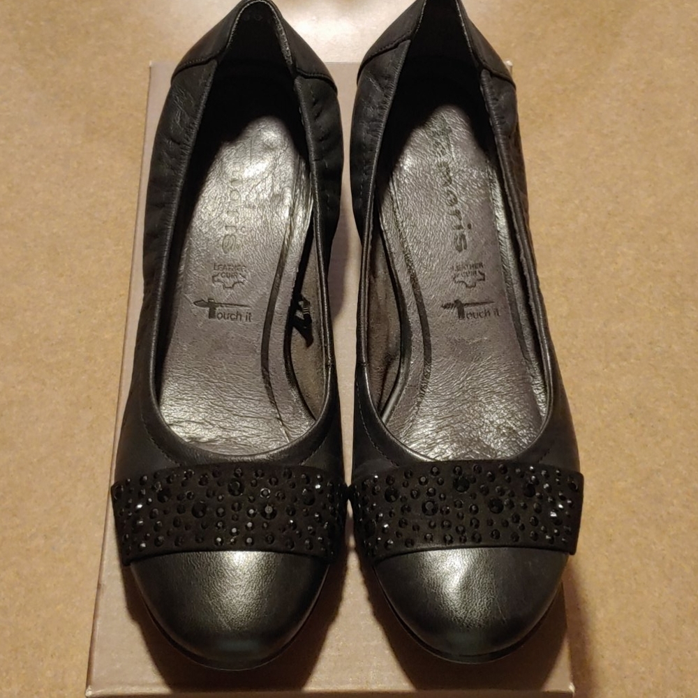 Tamaris anti shock leather comfort pumps - Picture 1 of 4